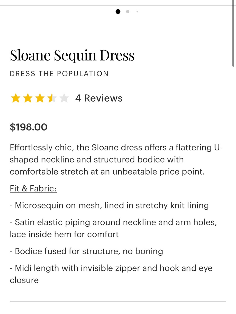 Dress the Population Sloane Sequin sheath Midi Dress, SMALL 0/2/4 *like new* - Picture 11 of 12